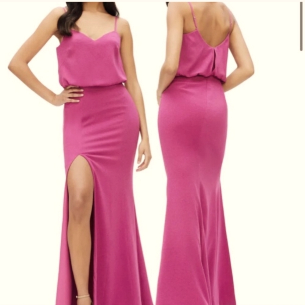 Dress the Population Gracelyn Blouson Gown In Hibiscus Dress Size XS